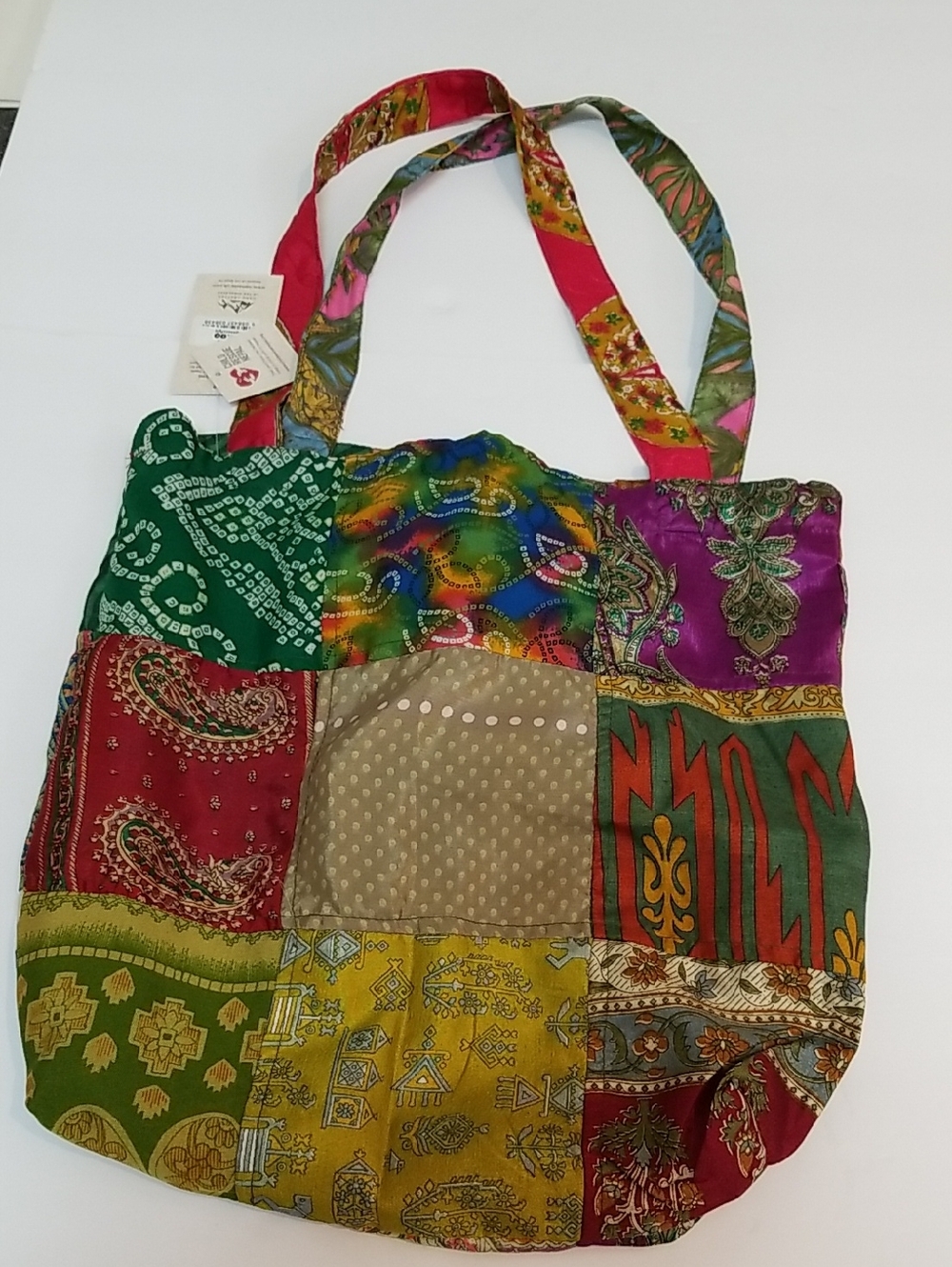 Mixed-Print Patchwork Tote Bag - Multicolor